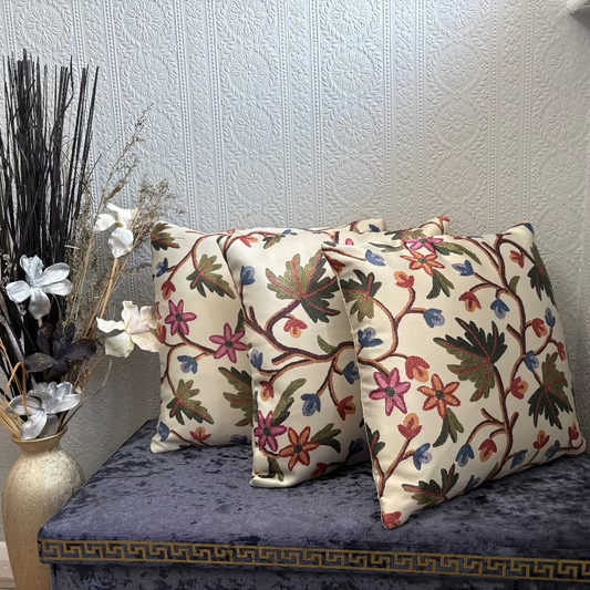 Kashmiri Embroidery Print Cushion Cover